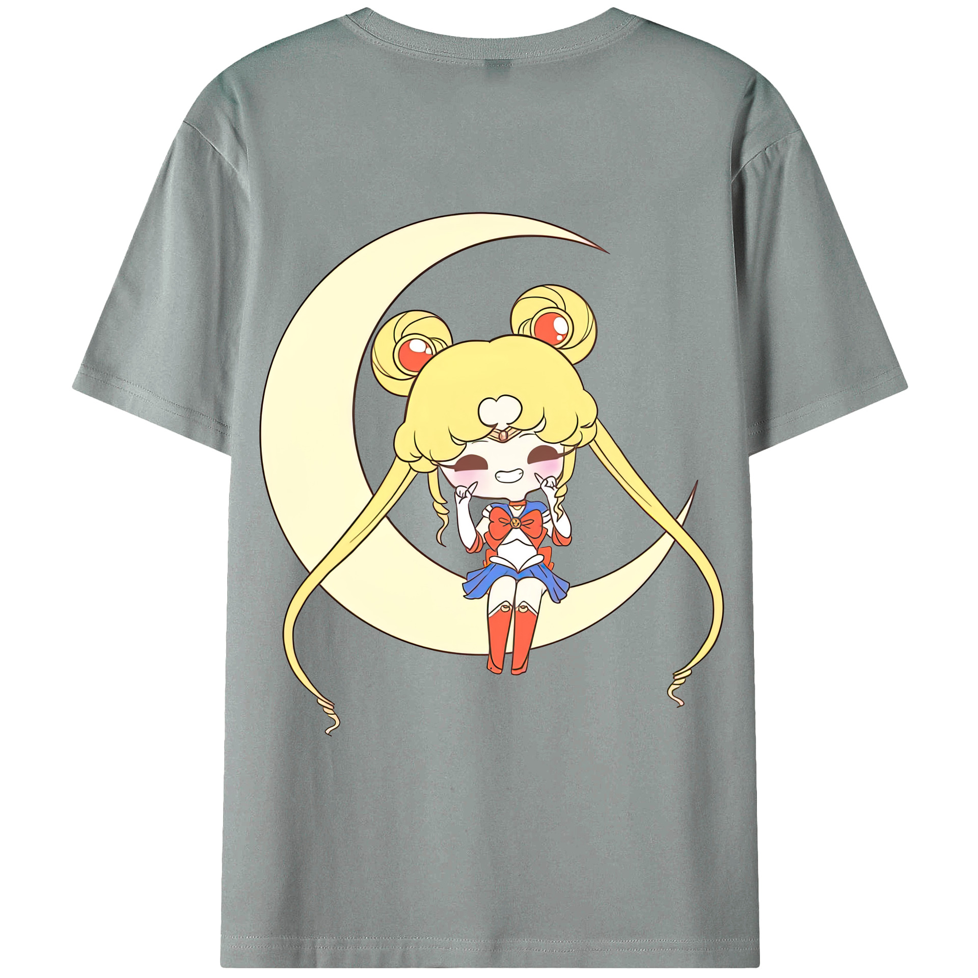 （画像用） 美少女戦士セーラームーン 月野 うさぎ つきの うさぎ Sailor Moon Tsukino Usagi 綿100％ メンズ半袖Tシャツ（バックプリント） 通気性